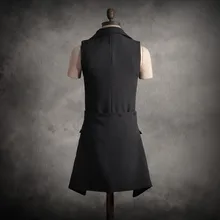 Новая мужская одежда Мужской Длинный дизайнерский костюм с воротником под горло жилет Тонкий Средний-длинный разборка персонализированный Жилет певица костюмы