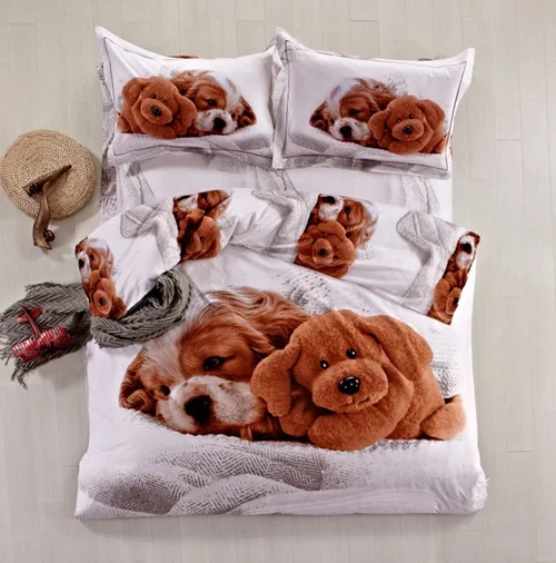 3d bedding sets dog print bedding set dog comforter cover sets queen/king size lion bed animal