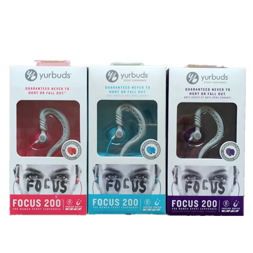 Yurbuds Focus 200 for Women Sweat Proof TwistLock Sport Earphones Earbuds  Ear Hook Style 100% original new in box 3 colors