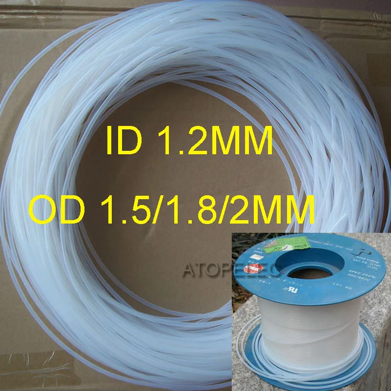 Id_1.2мм PTFE трубка OD_1.5/1 8 мм/2 мм F4 жесткая труба 260Deg. C высокая температура|ptfe 2mm|ptfe