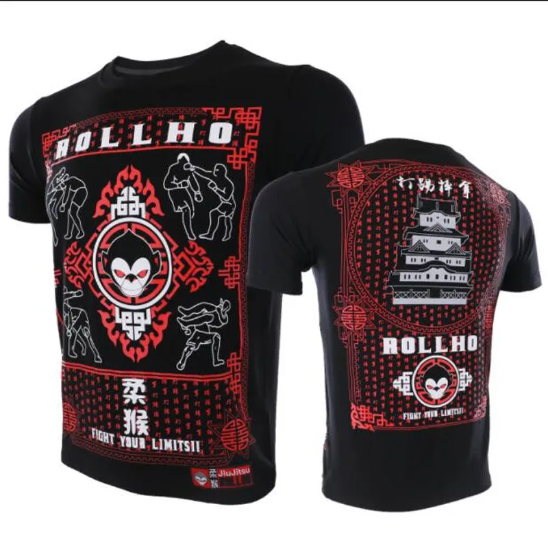 ROLLHO Kick Мужская футболка MMA Fight футболка UFC Комплексная Боевая тренировочная одежда для фитнеса летняя новая футболка с принтом топы - Цвет: 1