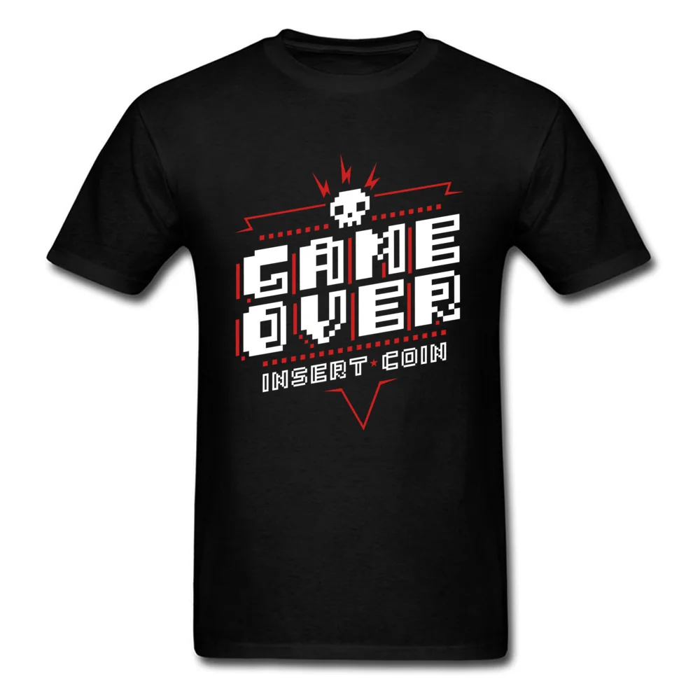 Game Over Red Father Day Pure Cotton Crewneck Tees Short Sleeve Printed On Tee Shirts Dominant Fitness Tight T Shirts Game Over Red black