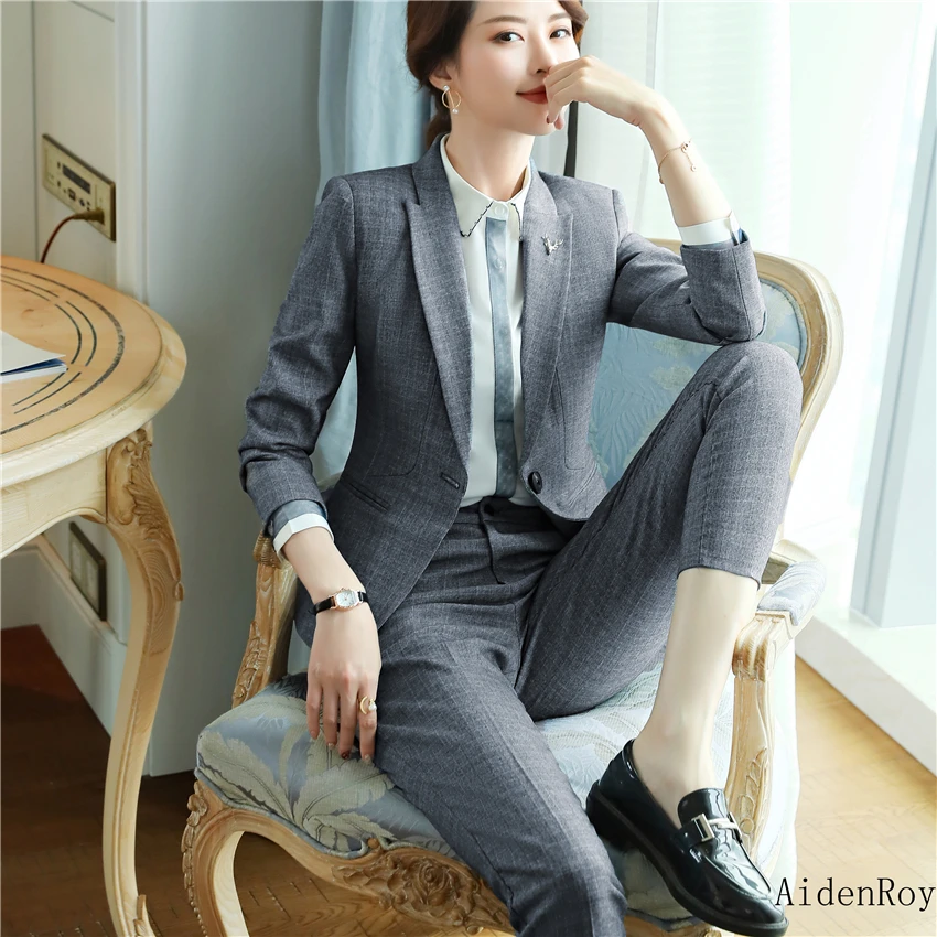 New 2019 Women's Spring Summer Formal Elegant Pants Suits Set Business Blazers Trouser Suit 2 Piece Work Wear Sets Office Ladies New 2019 Women's Spring Summer Formal Elegant Pants Suits Set Business Blazers Trouser Suit 2 Piece Work Wear Sets Office Ladies