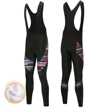 

FUALRNY Men Keep Warm Thermal Riding Bicycle Bib Pants Winter Cycling Trousers Riding Bike 9D Padded Bicycle Cool max Gel Shorts
