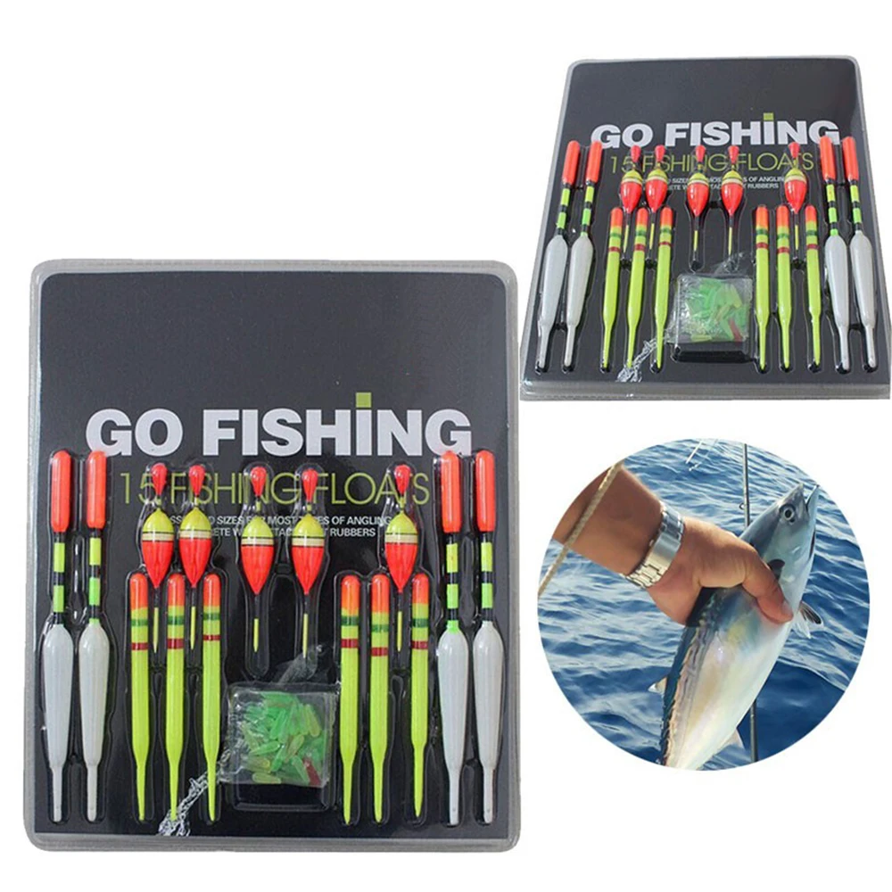 عمودي العوامة الصيد تعويم 15 قطعة الصيد الطعم العائمة في مختلف الأحجام مناسبة لمعظم الصيد مناسبات عمودي العوامة الصيد تعويم 15 قطعة الصيد الطعم العائمة في مختلف الأحجام مناسبة لمعظم الصيد مناسبات