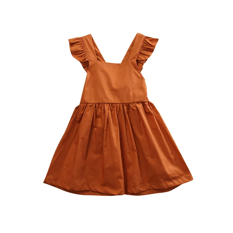 Повседневное симпатичный комплект для новорожденной девочки, одежда из хлопка для маленьких девочек без рукавов, с квадратным вырезом трапециевидной формы воротник "Питер Пэн" галстук-бабочка жилетный сарафан наряд Для летних вечеринок