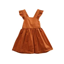 Повседневное симпатичный комплект для новорожденной девочки, одежда из хлопка для маленьких девочек без рукавов, с квадратным вырезом трапециевидной формы воротник "Питер Пэн" галстук-бабочка жилетный сарафан наряд Для летних вечеринок