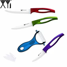 Descuento Cuchillos De Cerámica 3, 4, 5 pulgadas fruit utility cuchillo jamonero + cuchillo de peeler xyj marca cuchillos de cocina herramientas de cocina de alta calidad