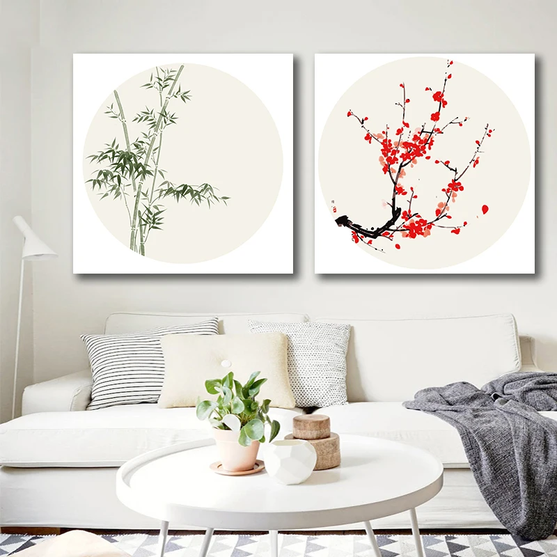 DIY-colorings-pictures-by-numbers-with-colors-Chinese-style-bamboo-plum-picture-drawing-painting-by-numbers