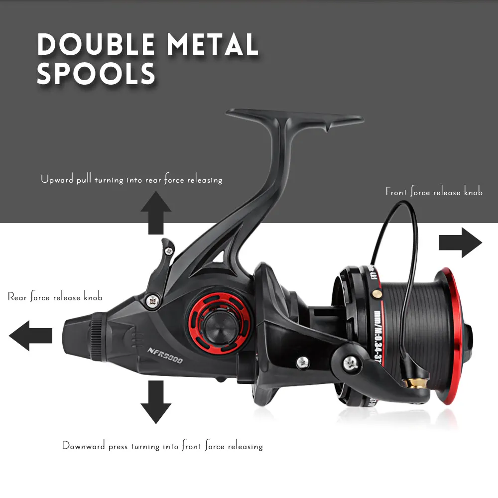 COONOR NFR9000 + 8000 12 + 1BB 4.6:1 Full Metal Spinning Fishing Reel with Double Spool