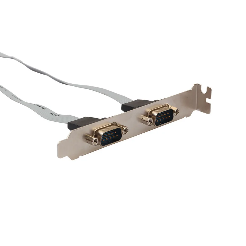 Dual DB9 IDC 10 PIN Cable SinLoon 2xDB9(RS232) Pin Male With Bracket Panel To 10 (2)