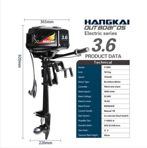 

2018 New Design 48V 800W Brushless Electric Outboard Motor Inflatable Boat Engine Great Made High Quality