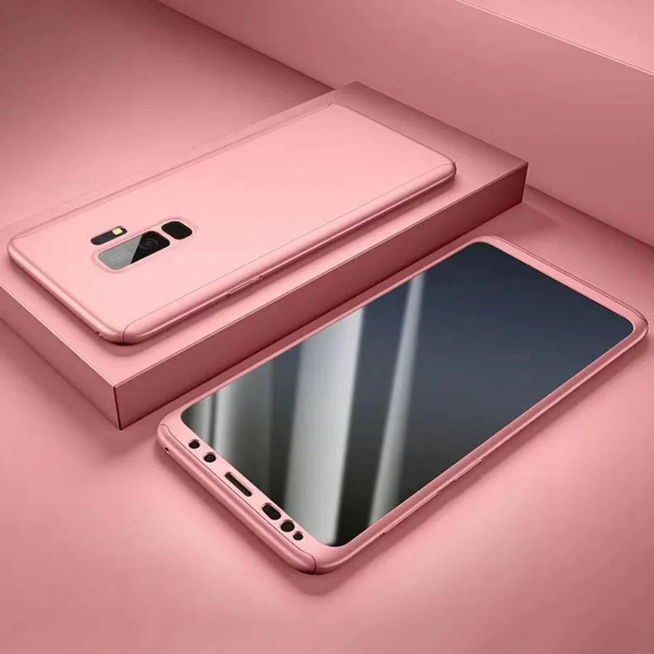 Для Xiaomi mi CC9E 9 8 Lite SE mi 6X 5X Play Max 3 mi x 2 Pocophone F1 Мода 360 полная защита ультра тонкий чехол Жесткий PC Coque - Цвет: Rose Gold