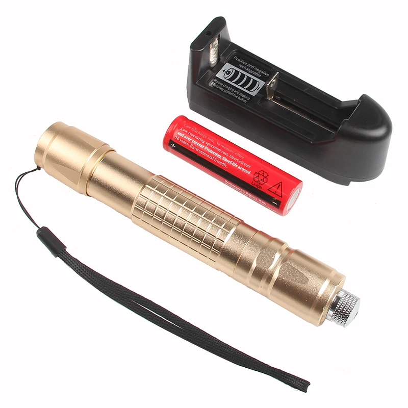 Pure Copper 532nm 1500M Green Laser Pointer Pen With 18650 Battery + Charger +Star Cap RL3-0022-20
