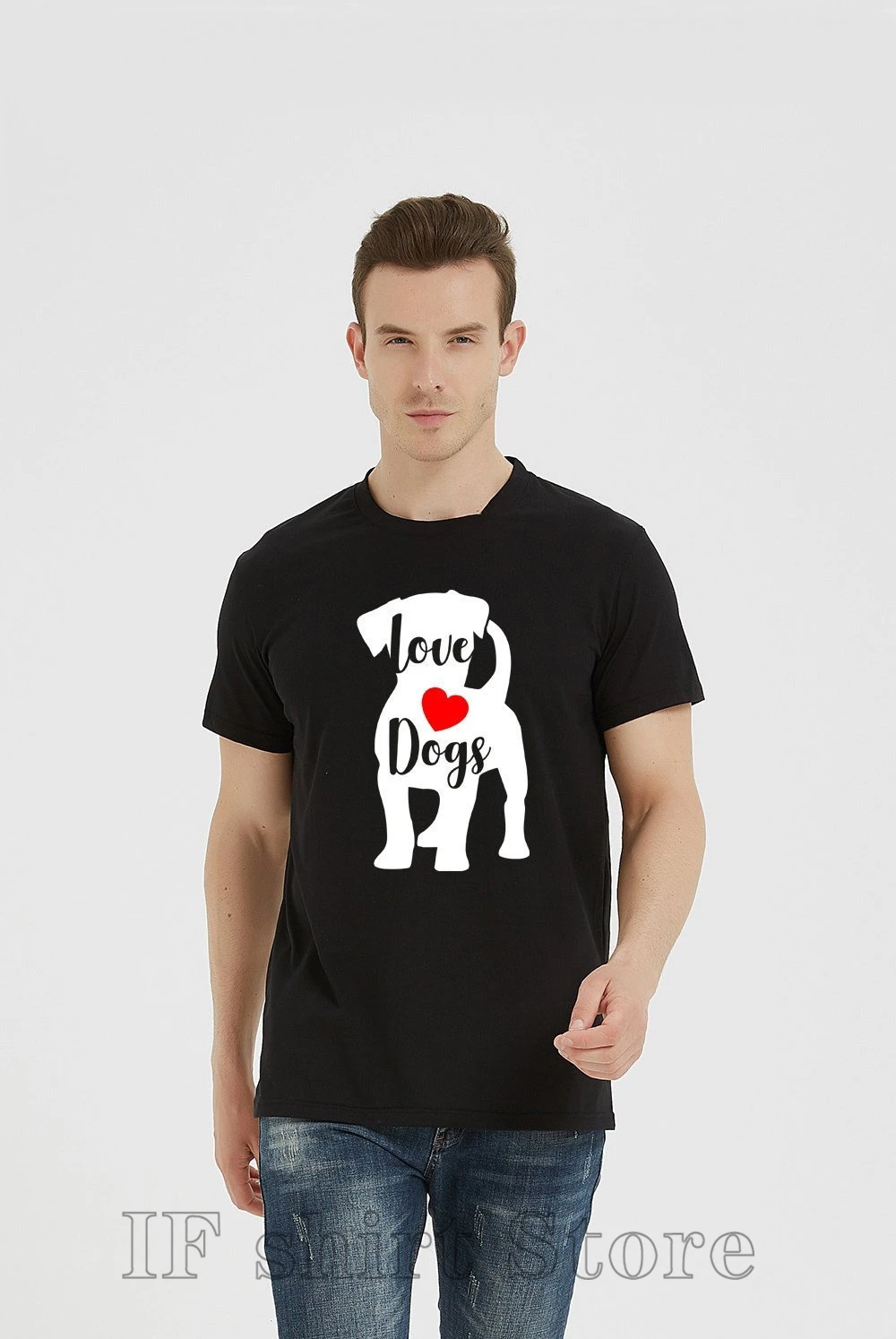 Футболка Love dogs женская футболка мужские футболки большого размера унисекс для
