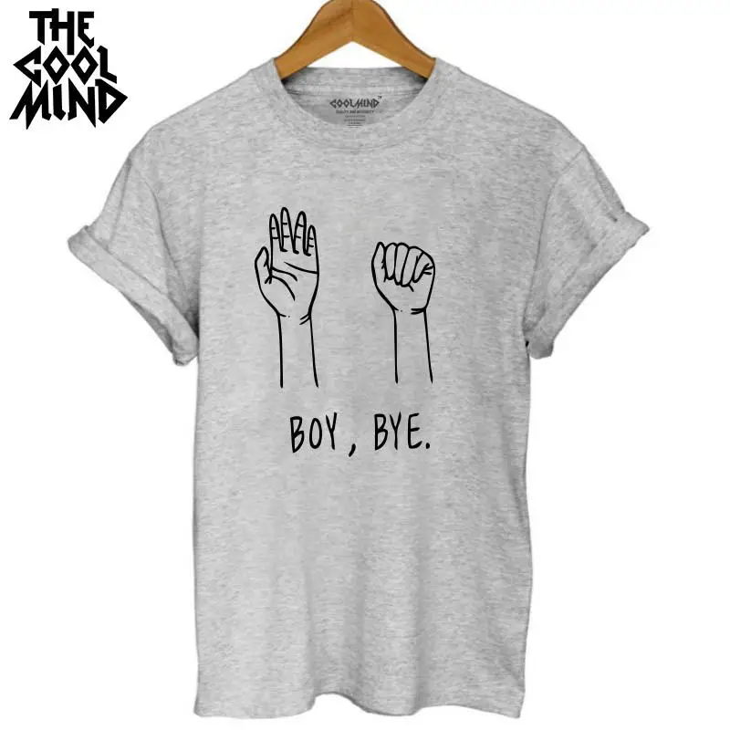 THE COOLMIND top quality 100% cotton boy bye printed tee shirt casual women T shirt o-neck cute lovely women beautiful T-shirt THE COOLMIND top quality 100% cotton boy bye printed tee shirt casual women T shirt o-neck cute lovely women beautiful T-shirt