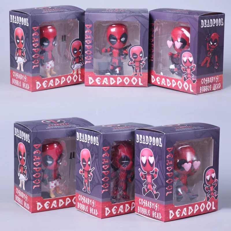 Горячая 3 шт./компл. 12 см фигурка Дэдпул Bobble Head 1/10 Масштаб Окрашенные паук Человек