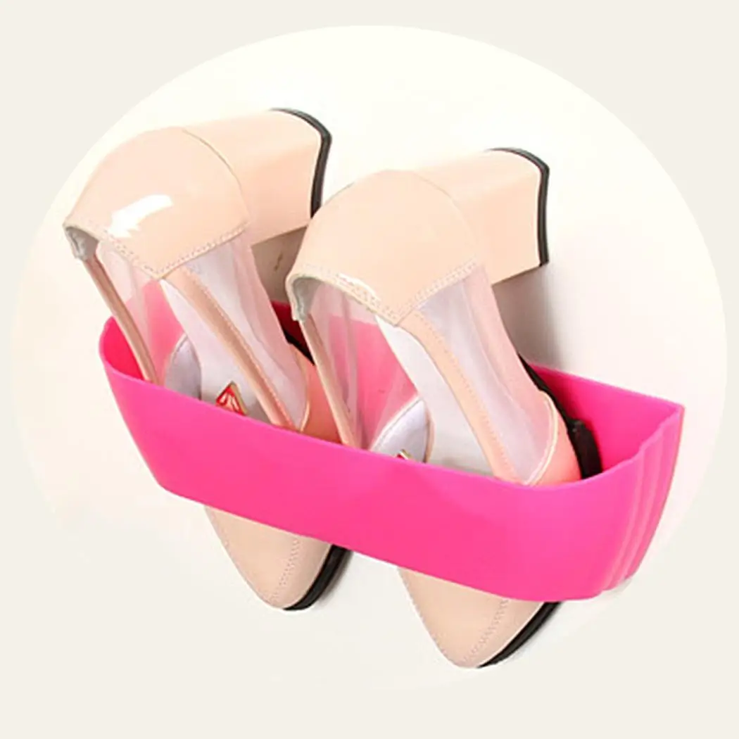 

Shoes Rack Plastic Home New Combination Wall Rack Storage Sticky Useful Home Shoes Hanger Organizer House Accessories