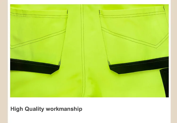 Bauskydd Men Working Pants Reflective High visibility Multi-pockets Work Trousers With Knee Pads Workwear Safety Cargo Pants (23)