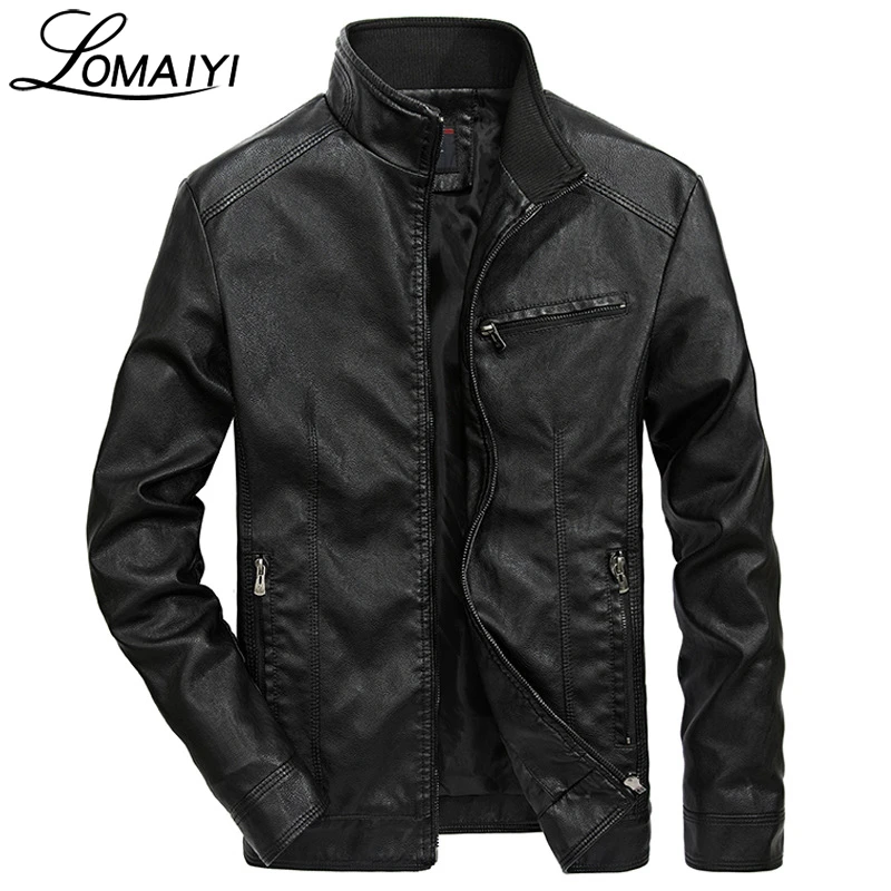 Lomaiyi Spring Leather Jacket Men 2018 Black Fashion Slim Fit Mens Biker Coat With Zipper Men S Motorcycle Leather Jackets Bm169 Men Fashion Leather Jacket Mens Leather Fashion Jacketsmen Leather Jacket Aliexpress