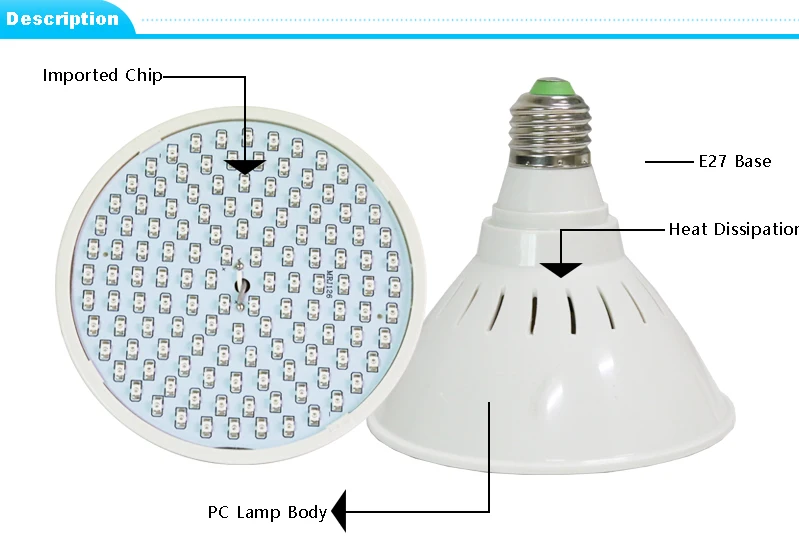 E27 Base 15W 20W 30W led grow light Hydroponic lighting with Clip plants Lamps for hydroponics system indoor garden greenhouse (5)