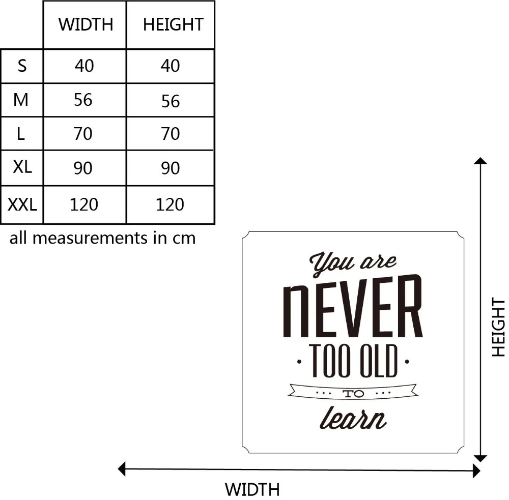 Вы никогда не слишком стар, чтобы узнать мотивационное изречение стены Стикеры DIY декоративные вдохновляющие цитаты офиса Наклейка на стену Q95