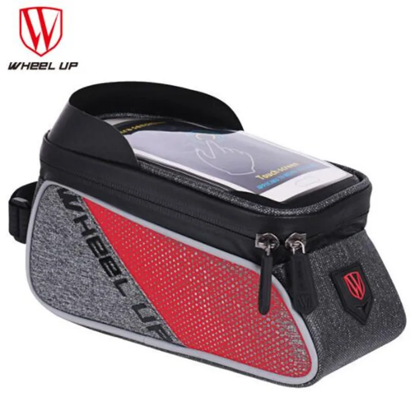 

WHEEL UP Touch Screen Front Top Tube Bicycle Frame Saddle Bag Rainproof MTB Cycling Bag 6 Inch Bike Cell Phone Case Accessories