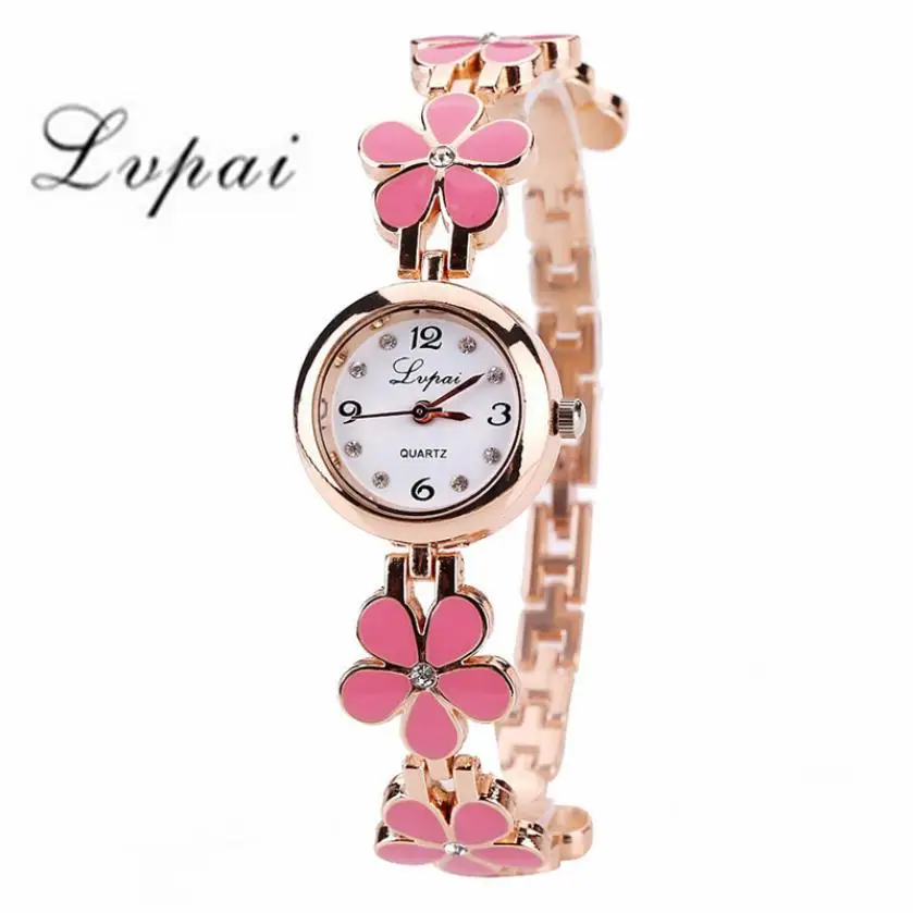 LVPAI бренд розовое золото Роскошные ЖЕНСКИЕ НАРЯДНЫЕ часы женские кварцевые часы браслет часы модные Хрустальные Часы с круглым циферблатом подарок# D - Цвет: B
