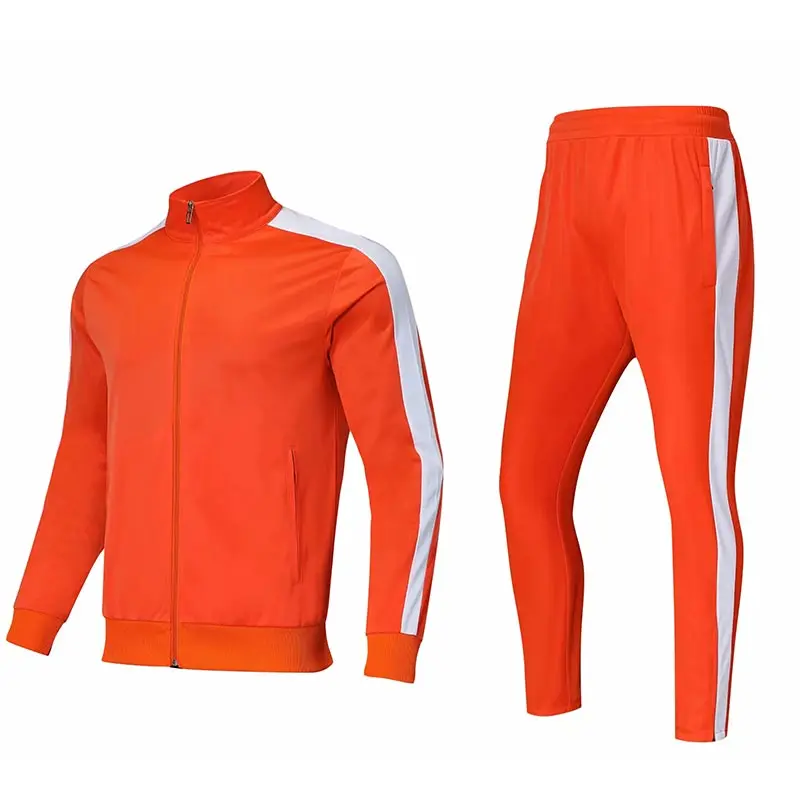 BINTUOSHI женский спортивный тренировочный костюм для мужчин и детей на открытом воздухе физический Rxercise набор Мужские дышащие гибкие куртки+ брюки - Цвет: Оранжевый