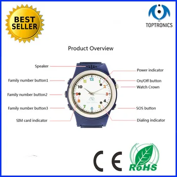 

2016 MTK6260 Waterproof Kids GPS Phone Watch wristwatch with sim card Support SOS button GPS/LBSTracking Remote Monitoring