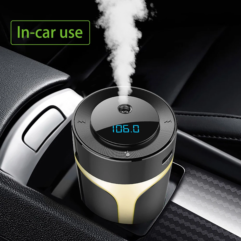 Onever 5 в 2.1A Автомобильный многофункциональный очиститель воздуха с QC3.0 зарядным устройством, fm-передатчиком, Bluetooth, музыкальным проигрывателем, автомобильный комплект AUX для дома и офиса