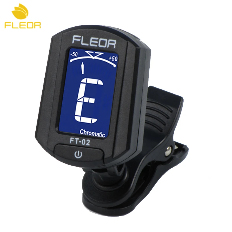 

FLEOR Mini Clip On Tuner Backlight Digital Guitar Tuner For Guitar Bass Ukulele Chromatic Violin ,Black
