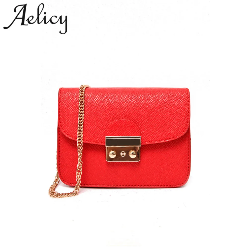 

Aelicy Women PU Leather Handbags Chain Solid Shoulder Bag Mini Bags Ladies Small Messenger Bag Handbags Bolsa Feminina Bolsas