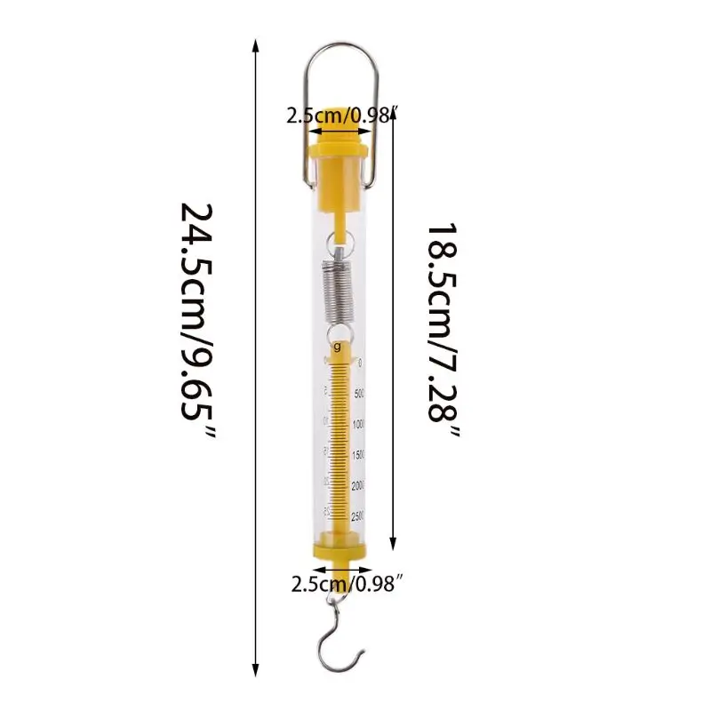 25N динамометрические трубчатые Пластиковые пружинные Весы с двойной шкалой, маркированные измерительные приборы физической силы для лабораторного эксперимента
