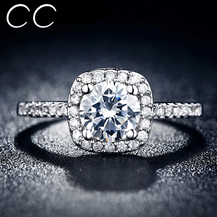 CC Jewelry Midi Finger Square Ring Engagement Wedding Rings for Women Vintage Anillo Bague Bijoux Femme Fashion Jewelry CC035