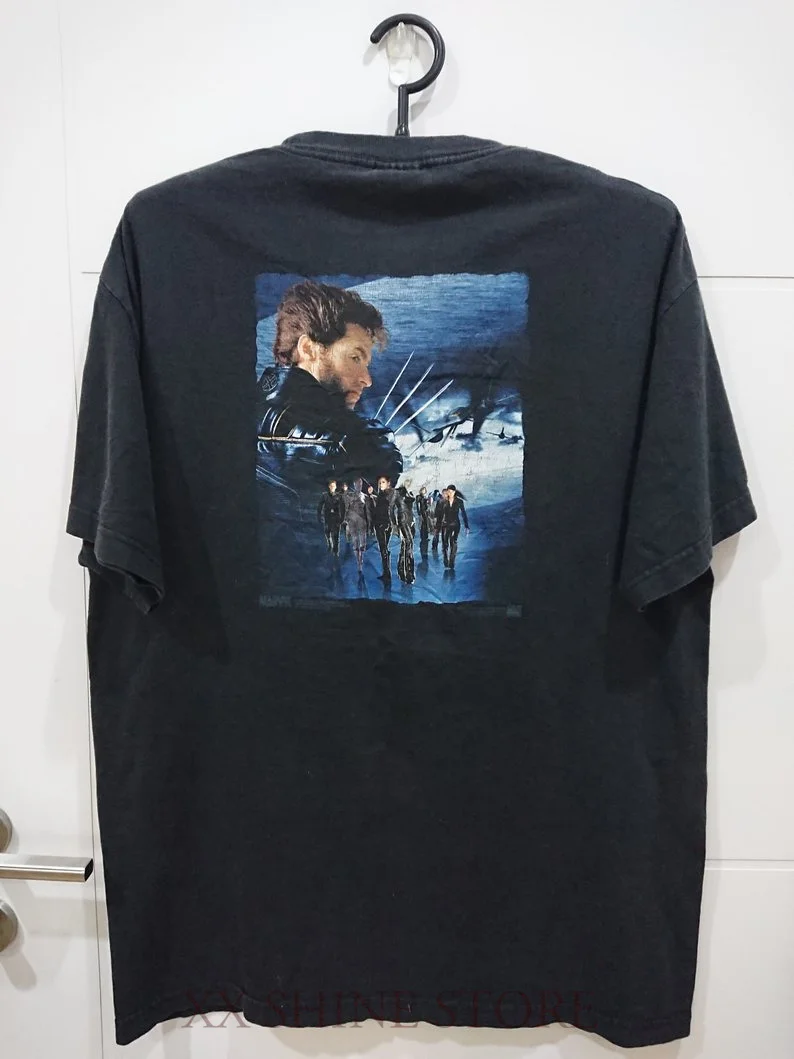 Vintage 2003 X2 X-Men United T-Shirt Mans Movie 00s Size L 22 Action Adventure Sci-Fi Patrick Stewart Hugh Jackman Halle Berry | Мужская