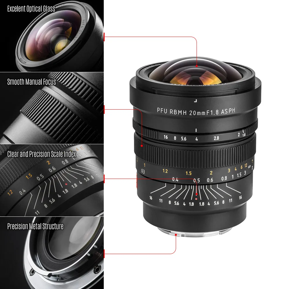 VILTROX Полнокадровый широкоугольный объектив FE-20mm/F1.8 E-mount MF для sony E-Mount камер sony A7 серии A6300 A6500 A6000 NEX5