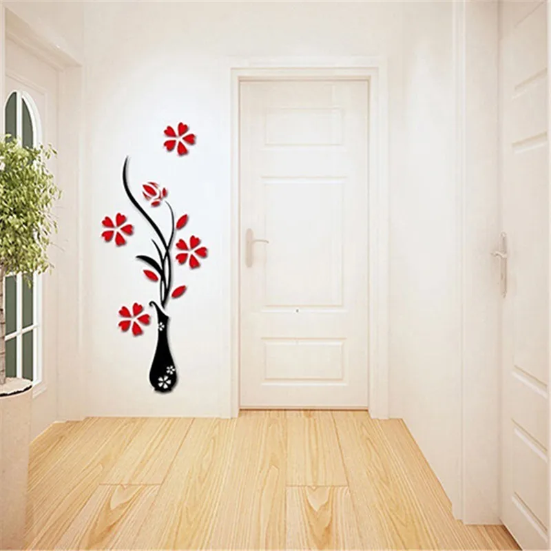

DIY Home Room Decor 3D Vase Flower Tree Wall Sticker Removable Decal 30x80cm