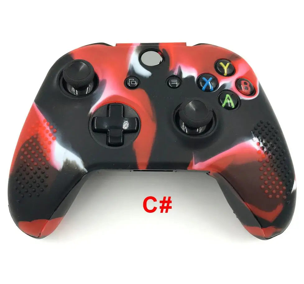 C 10 шт. для Xbox One slim S X контроллер силиконовый защитный чехол кожа резиновая крышка рукав камуфляж - Цвет: C
