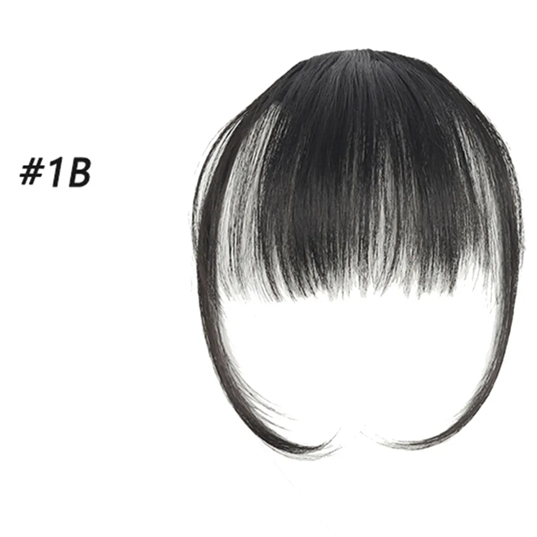 High Temperature Fiber Thin Air Fringe Bangs False Fake Hair Extension Clip on Front Hairpiece Fake Hair Fringes For Women