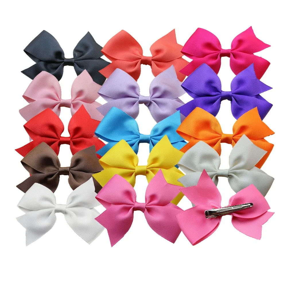 2017 fashion 3.5" Korean children Small ribbon bows with hair clips