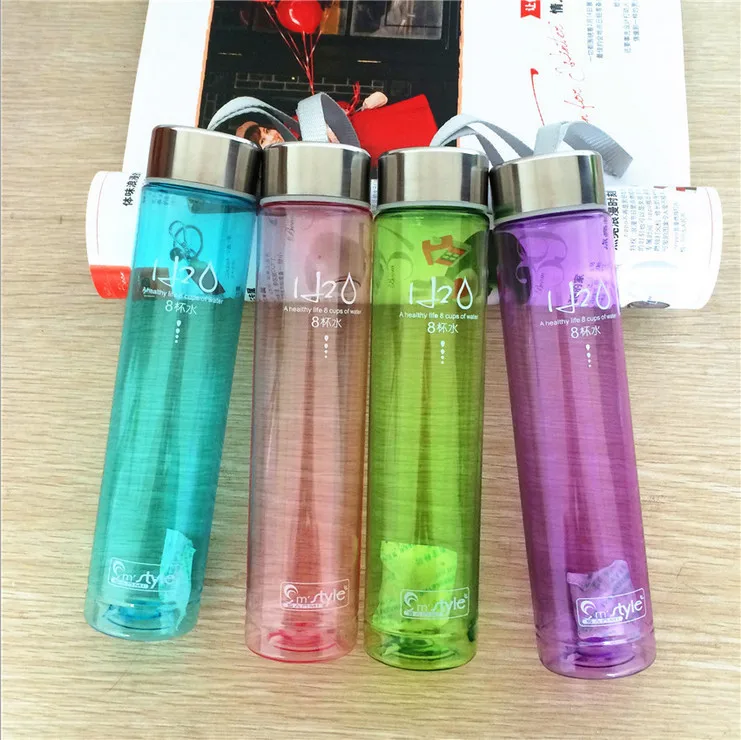 

H2O Portable Water Bottle 280ml Plastic Cheap Travel Creative Outdoor/Camp Shatter proof Space Bottle Leak-proof Water Kettle