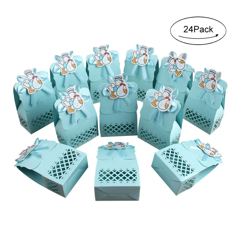 OurWarm Baby Shower Decorations Candy Table Skirt Gender Reveal Balloons Dessert Paper Gift Boxes Bags Kids Animal Party Favors