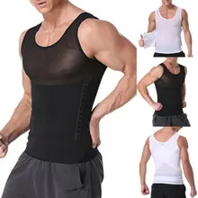 Мужской утягивающий корсет для тела, тренировочный жилет, топы для спортзала, компрессионная рубашка для живота