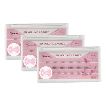 

Beauty7 3pcs C Curl 0.1mm*8~12mm Mixd Volume Lash Mink Eyelashes False Eyelash Handmade Makeup Eyelash Extension Natural Lashes
