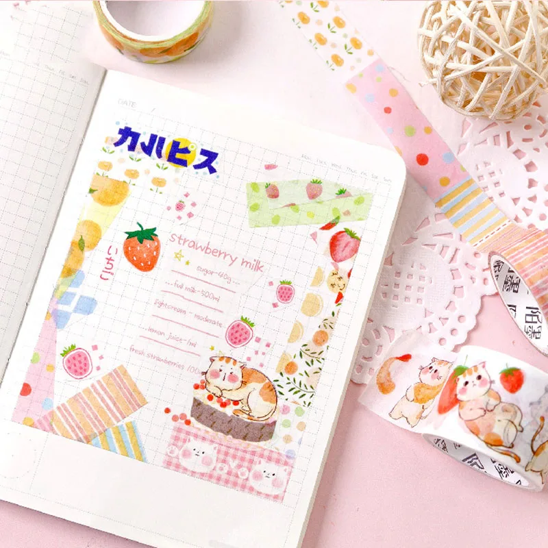 1 шт. милый напиток маскирующая лента Kawaii фрукты васи декоративная клейкая для