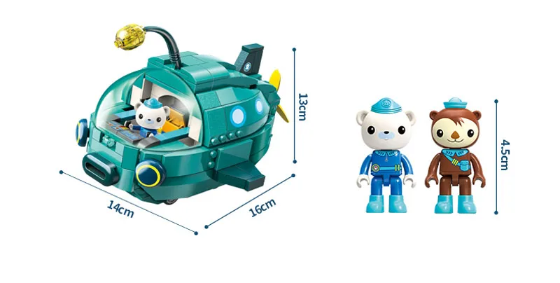 Octonauts строительные блоки Octo-Pod Осьминог игровой набор& Barnacles kwazii песо Inkling 698 Обучающие octonauts Кирпичи Игрушки - Цвет: 3703