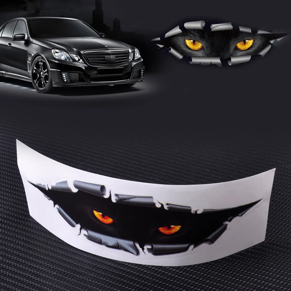 

CITALL Car-Styling Funny 3D Simulation Monster Leopard Eye Peeking Sticker Car Auto Window Mirror Trucks Fridge Whole Body Cover