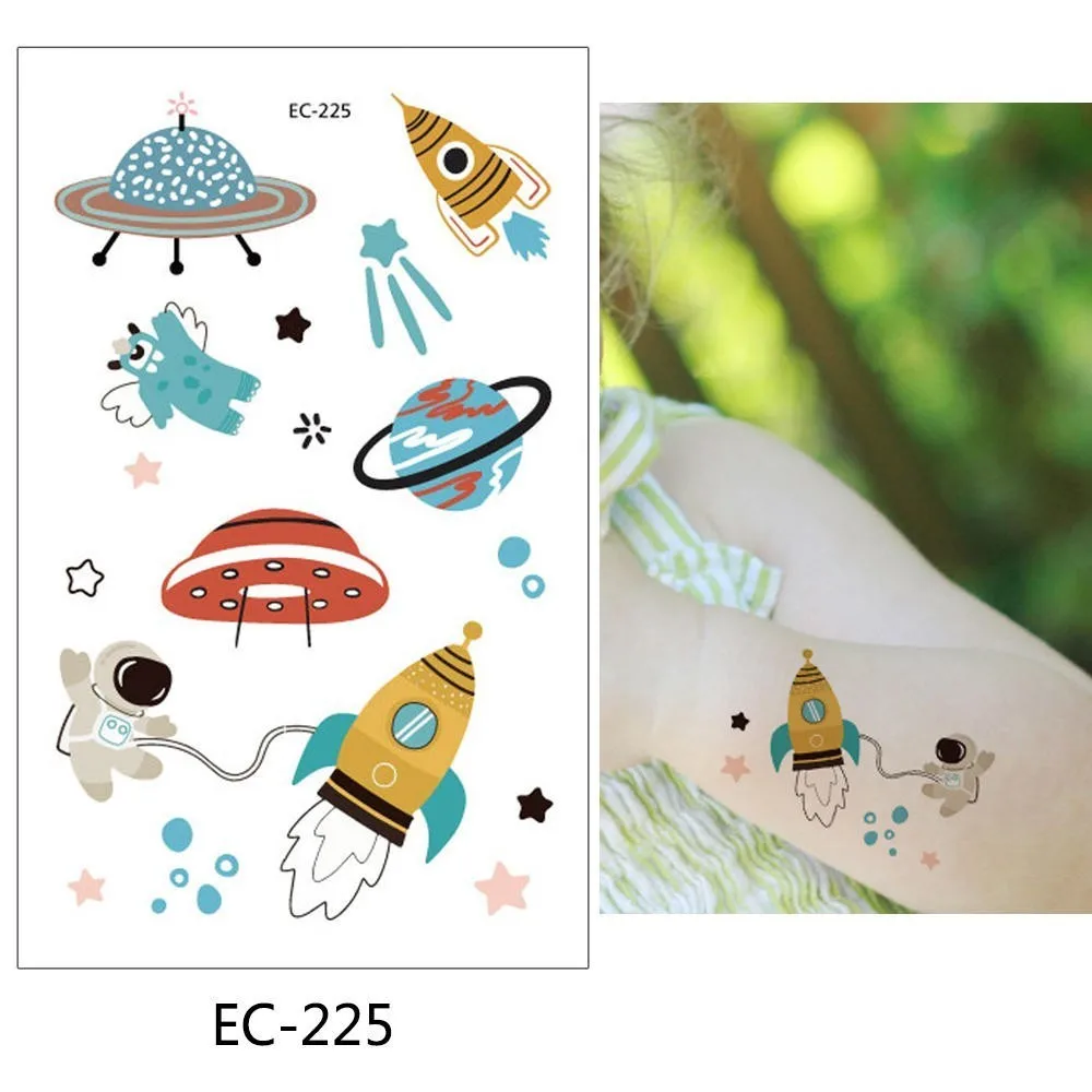 Glaryyears 1 шт. космическая серия Временная татуировка стикер милые поддельные тату животные флеш-тату водонепроницаемый маленький боди-арт для детей - Цвет: EC-225