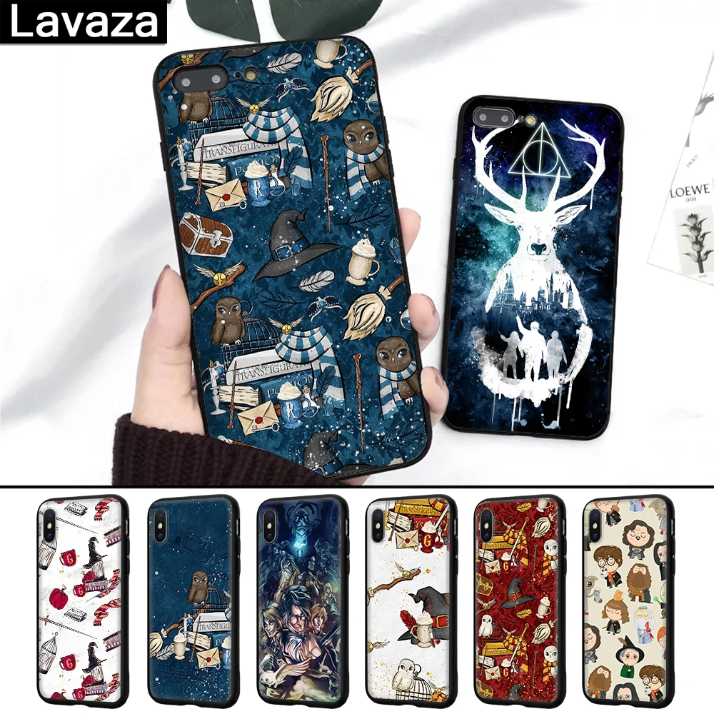 

Lavaza Babaite Harry Potter Pattern Silicone Case for iPhone 5 5S 6 6S 7 8 Plus X XR XS Max